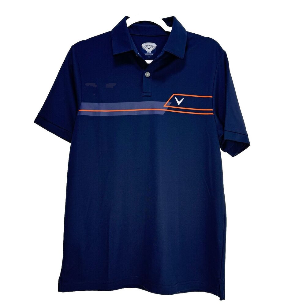 Callaway Shirt Mens Small Blue Graphic Golf Polo Athletic Rugby